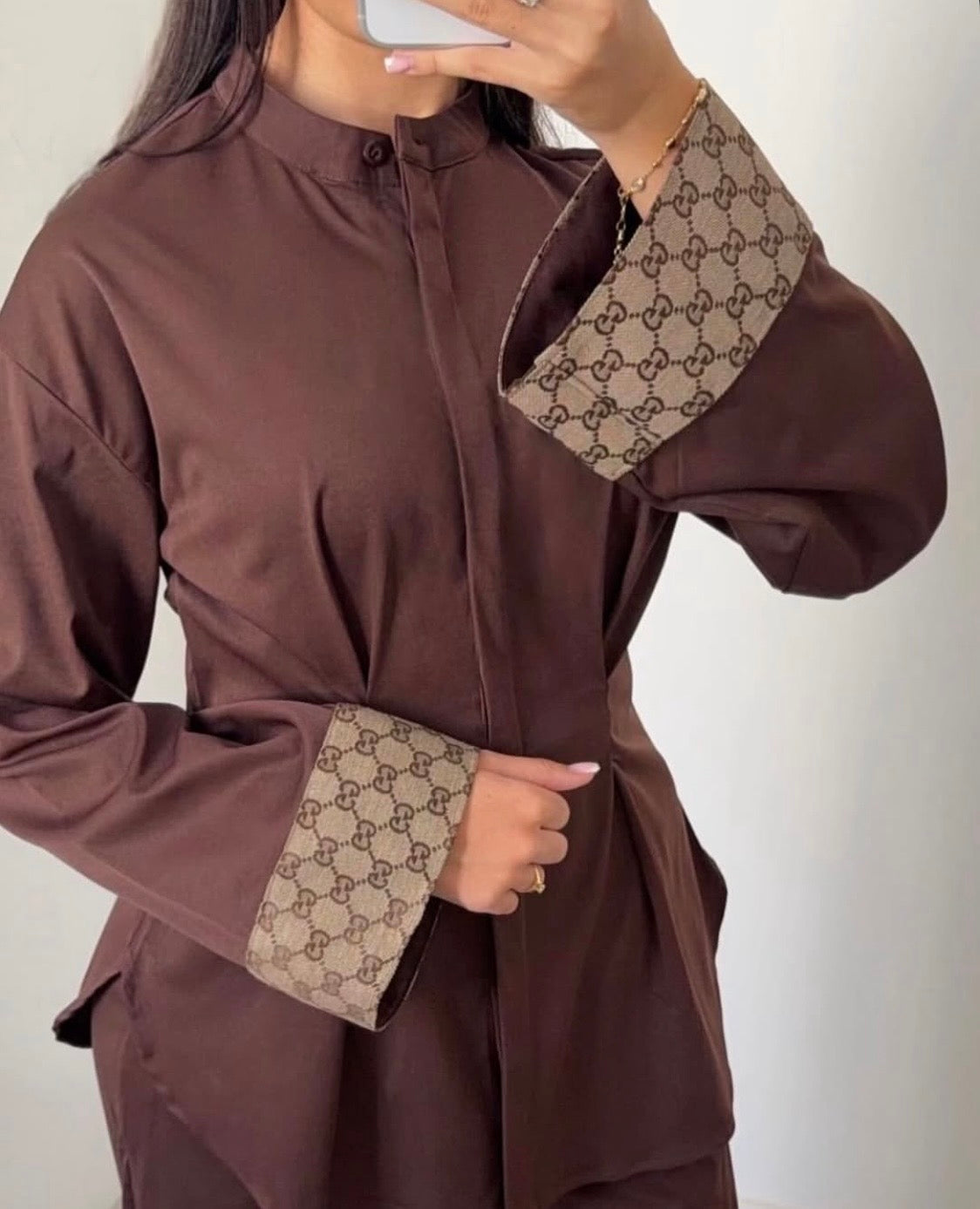 Chemise Kimono Marron