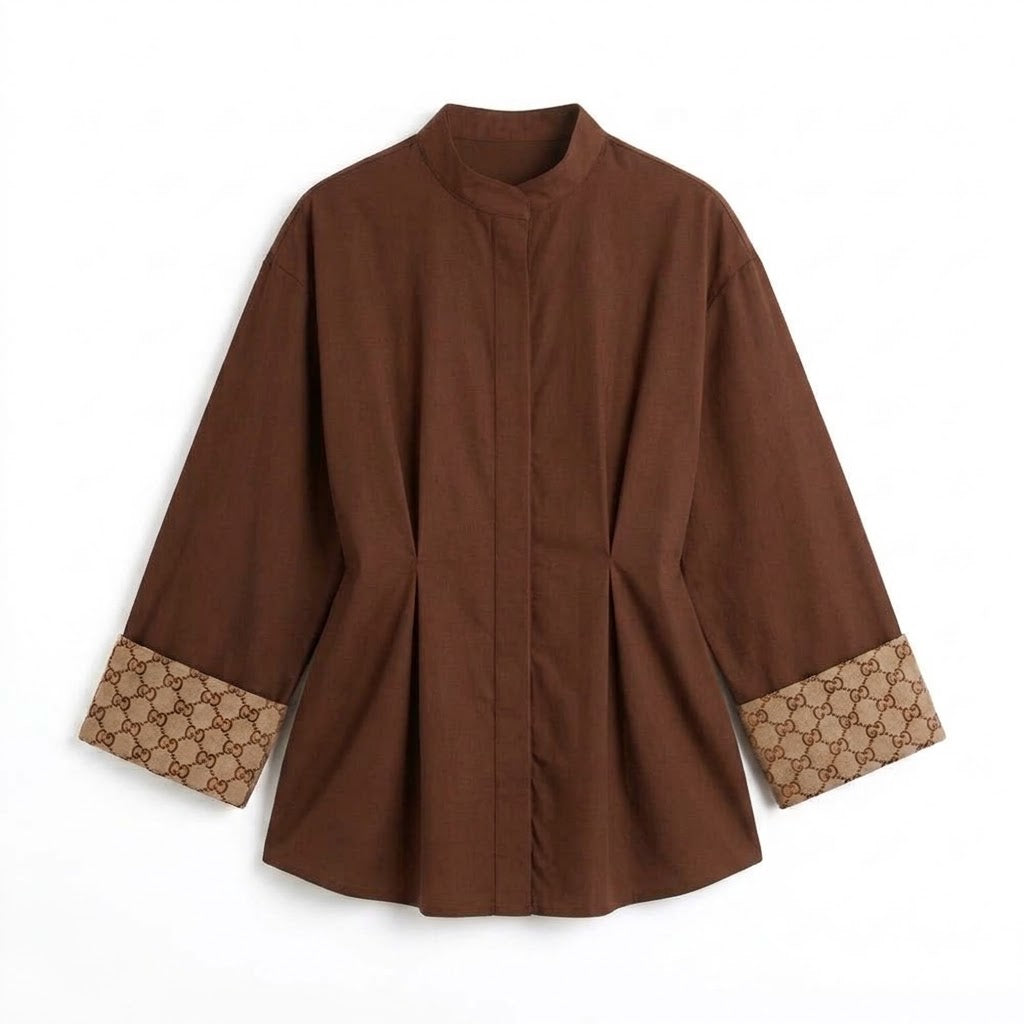 Chemise Kimono Marron
